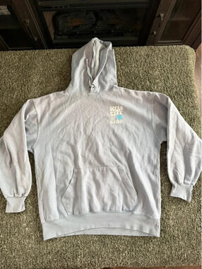 Ocean City New Jersey Light Blue Hoodie Sweatshirt Size Medium